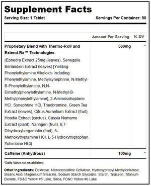 Lipodrene Supplement Facts