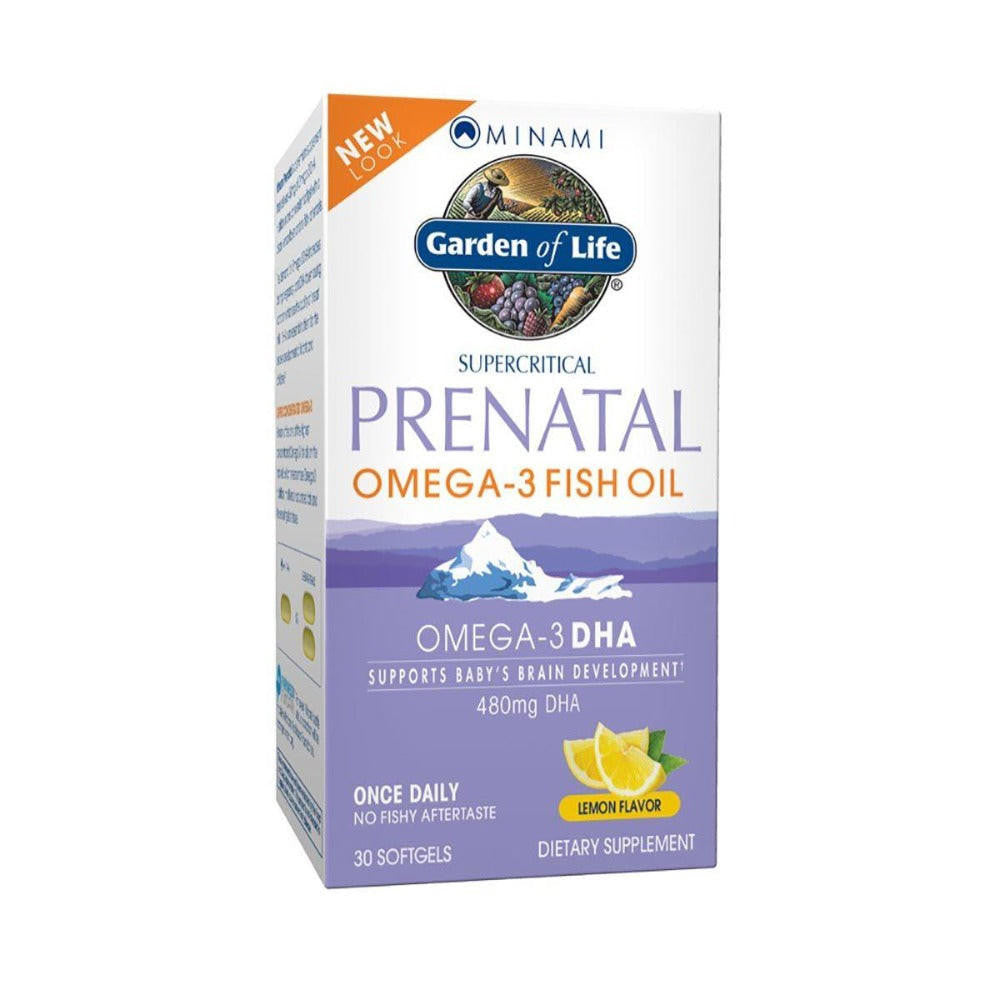 Garden of Life Minami Nutrition Supercritical Prenatal Omega-3 Fish Oil DHA Lemon Flavor 30 Gels 