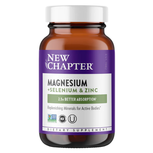 New Chapter Magnesium + Selenium & Zinc 30 Tablets bottle image on a white background.