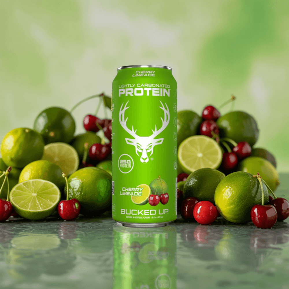  Bucked Up Cherry Limeade Protein Soda Single Can 