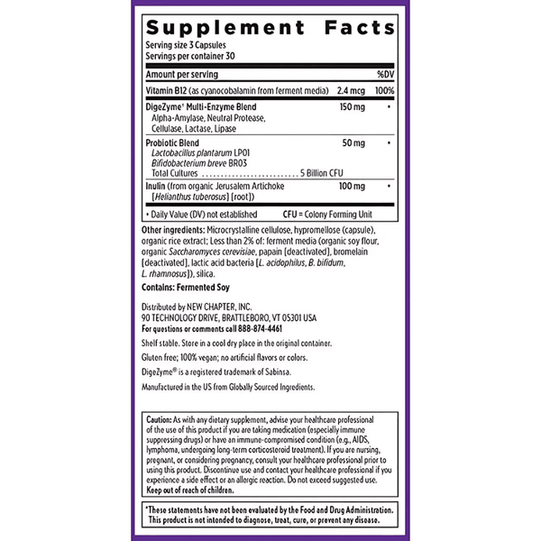  New Chapter All Flora Probiotic Enzyme Complex 90 Capsules 