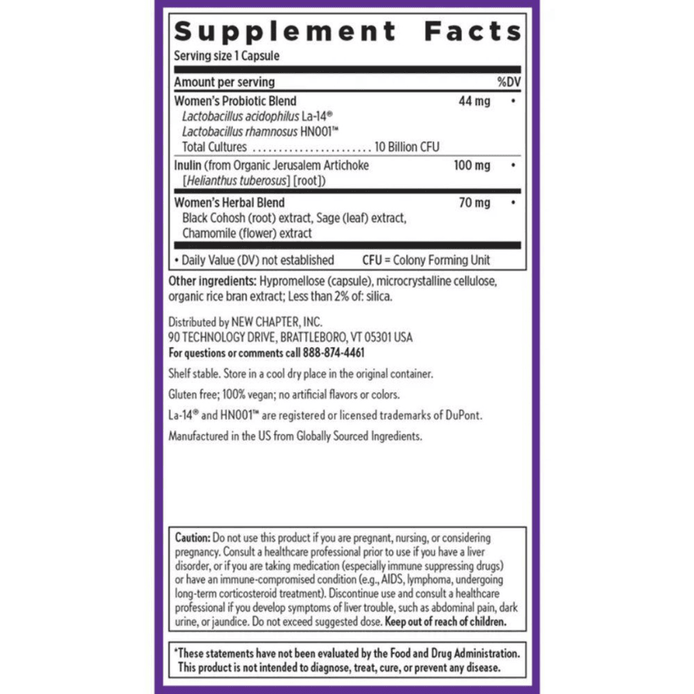  New Chapter All Flora Probiotic Menopause Balance 30 Capsules 