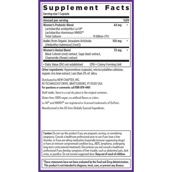  New Chapter All Flora Probiotic Menopause Balance 30 Capsules 