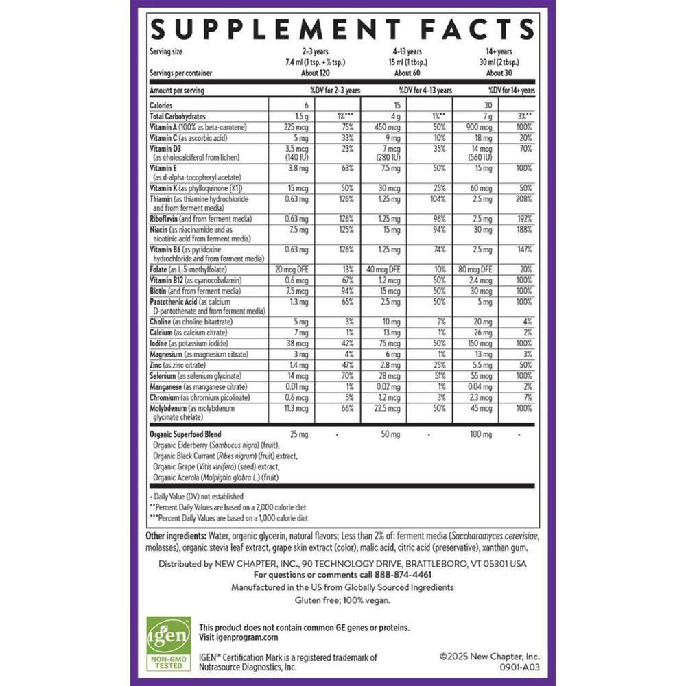  New Chapter Liquid Multivitamin 8 Count Box Mixed Berry 
