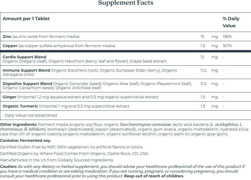  New Chapter Zinc Fermented Complex 60 Tablets 