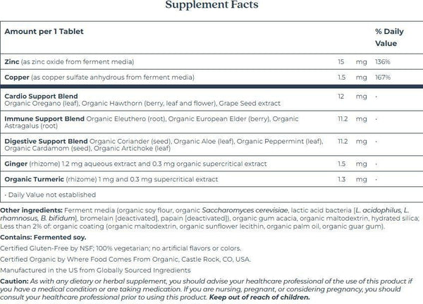  New Chapter Zinc Fermented Complex 60 Tablets 