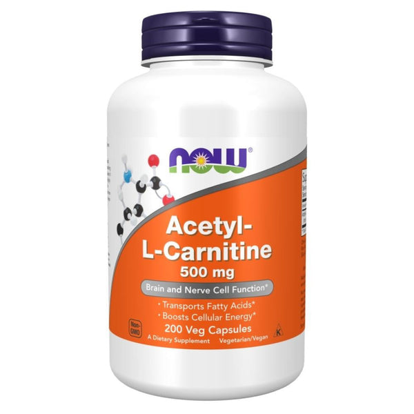  Now Foods Acetyl L-Carn 500 Mg 200 Vegetable Capsules 
