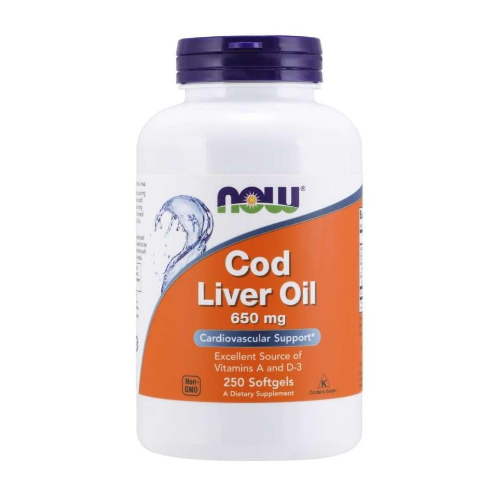  Now Foods Cod Liver Oil 650 Mg 250 Soft Gels 