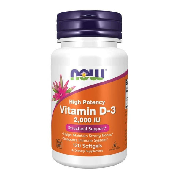  Now Foods Vitamin D-3 2000 IU 120 Softgels 