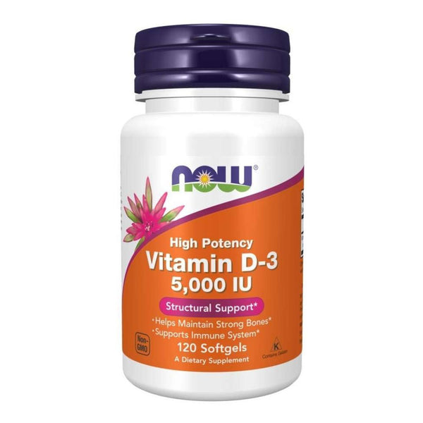  Now Foods Vitamin D-3 5000IU 120 Soft Gels 