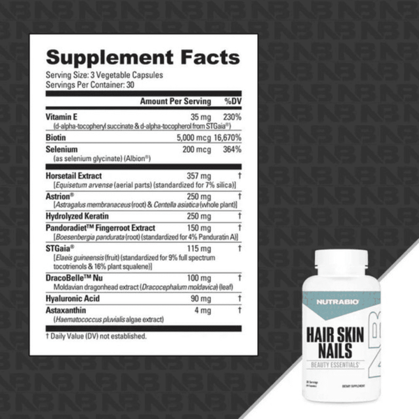 NutraBio Nutrabio Hair Skin Nails 90 Capsules 