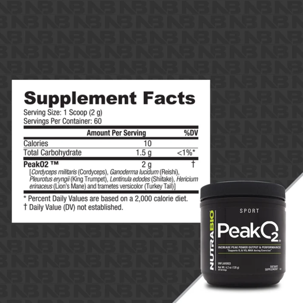  NutraBio Peak O2 120 Grams Powder 