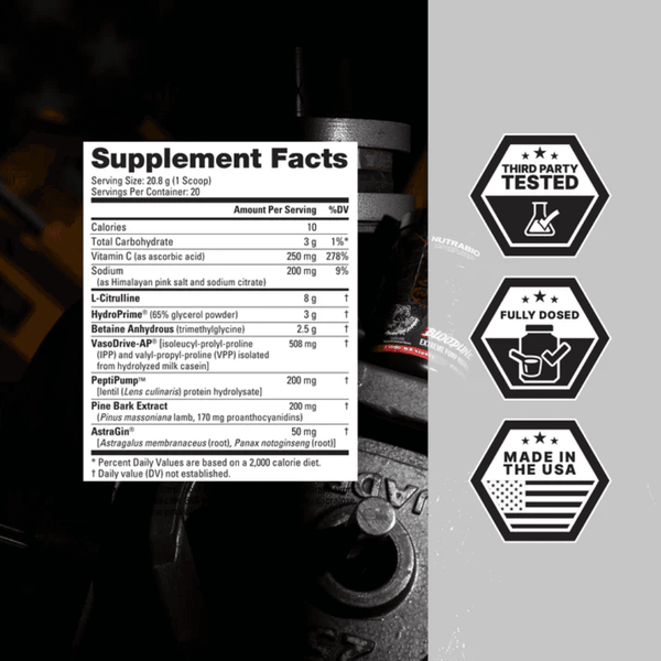 NutraBio Nutrabio Bloodline Extreme Pump Matrix 20 Servings 