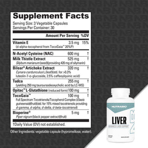 NutraBio Nutrabio Liver 90 Capsules 