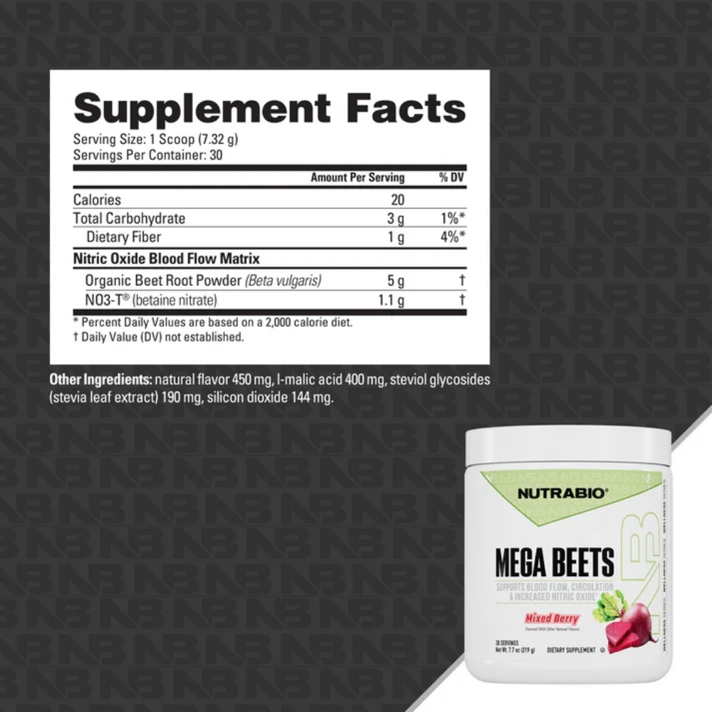Nutrabio Mega Beets Mixed Berry 30 Servings