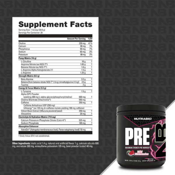 NutraBio Nutrabio Pre Workout 20 Servings 