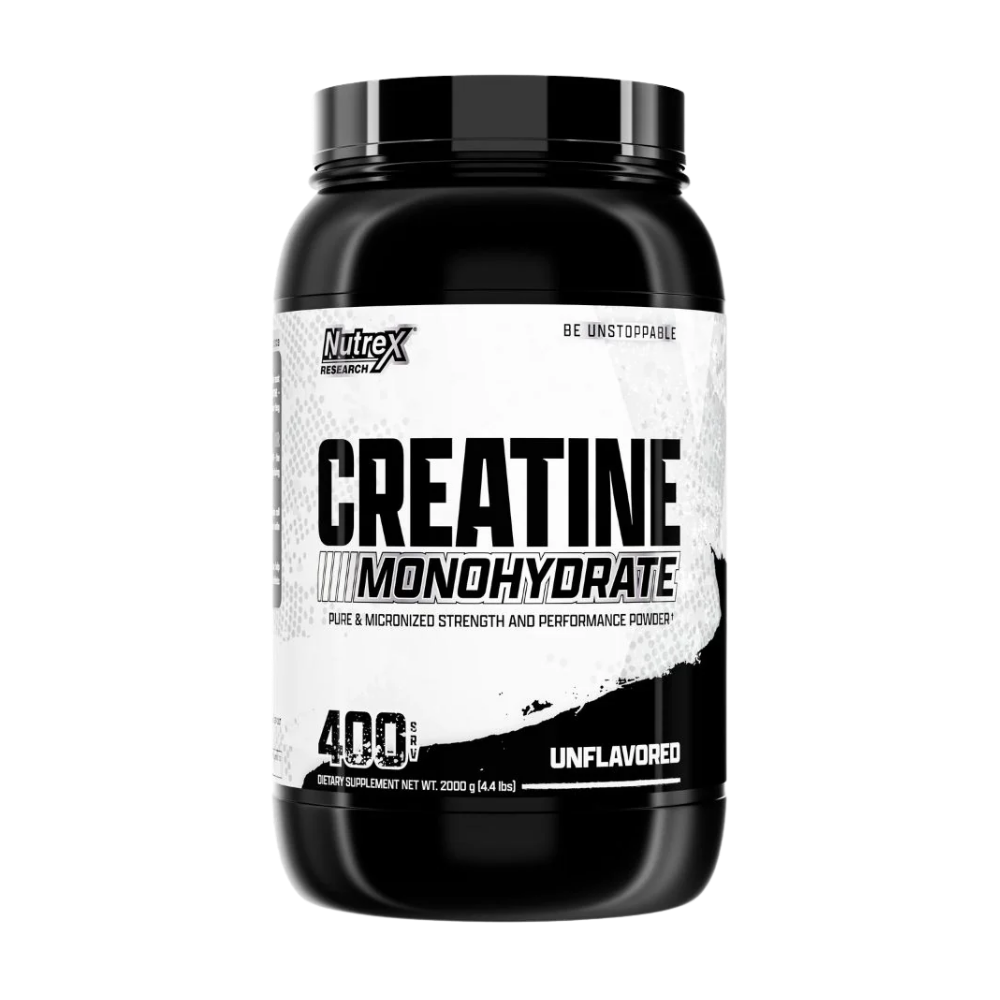 Nutrex Creatine Monohydrate supplement container on a white background