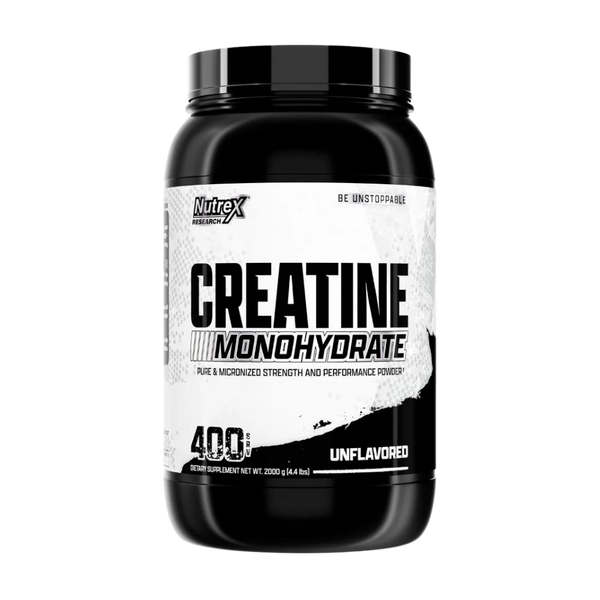 Nutrex Creatine Monohydrate supplement container on a white background