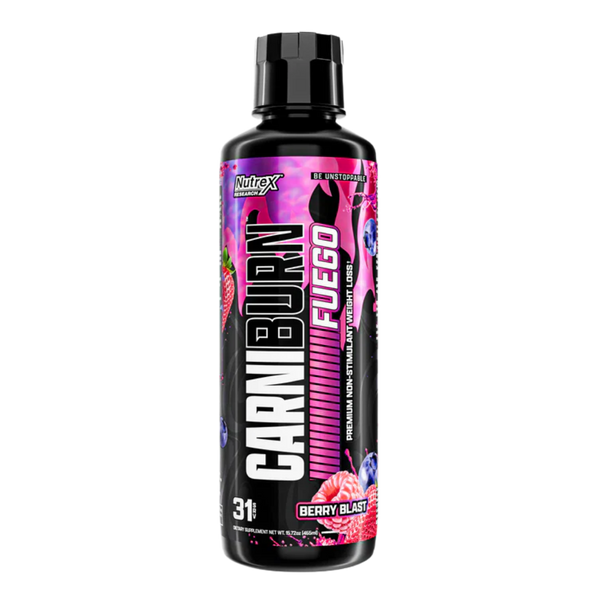 Nutrex Carni Burn Fuego supplement bottle on a white background