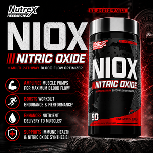 Nutrex Niox lifestyle image with benefits