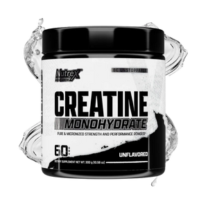Nutrex Creatine Monohydrate supplement container on a white background