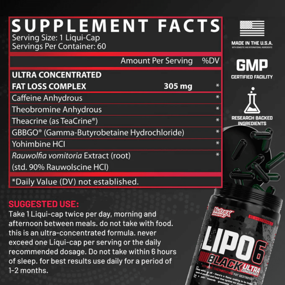  Nutrex Research Lipo 6 Black Ultra Concentrate 60 Caps 