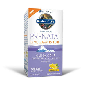 Garden of Life Minami Nutrition Supercritical Prenatal Omega-3 Fish Oil DHA Lemon Flavor 60 Gels 