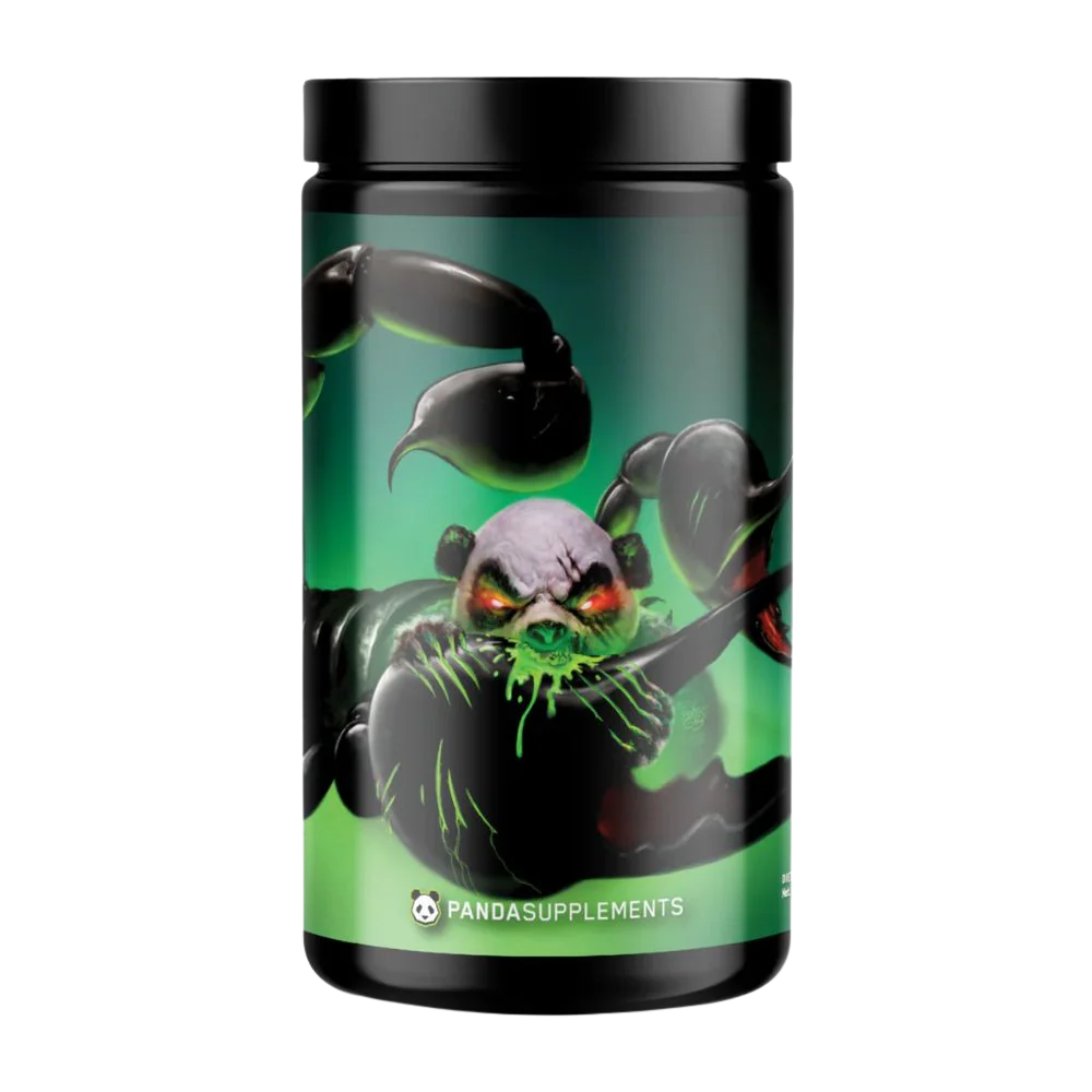 Panda Supps Pandamic Limited Edition Preworkout tub on a white background.