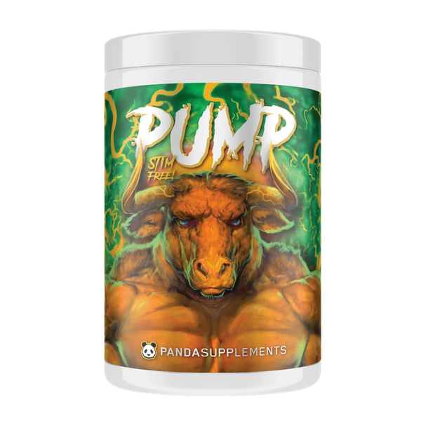 Panda Supps Pump Stim Free Pre-Workout 20 Servings Sour Apple Melon Candy 