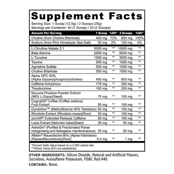 Panda Supps Rampage Chaos Limited Edition Pre Workout 20/40 Servings