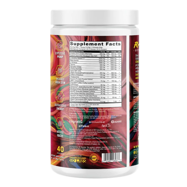 Panda Supps Rampage Chaos Limited Edition Pre Workout 20/40 Servings