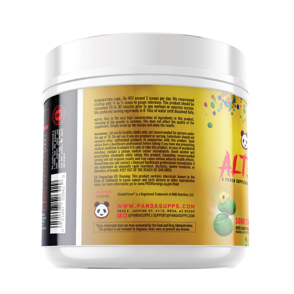 Panda Supps X HTLT Supps Alter Ego Preworkout Suggested Use and Warnings