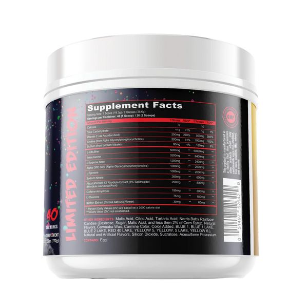 Panda Supps X HTLT Supps Alter Ego Preworkout Supplement Facts on bottle