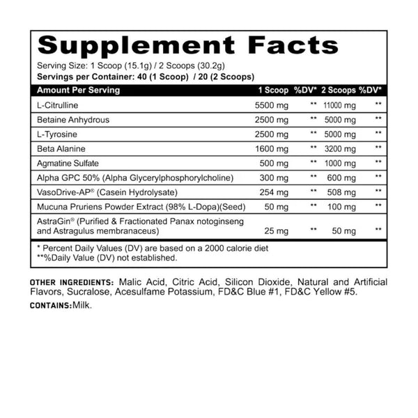 Panda Supps Panda X V1 Nutra Pandamus Preworkout 40 Servings 