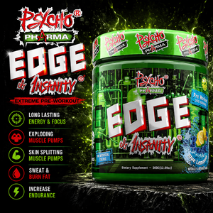 Psycho Pharma Edge of Insanity lifestyle image with benefits