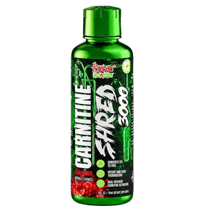 Psycho Pharma Carnitine Shred 3000 bottle in the sour punch flavor on a white background
