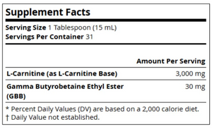 Psycho Pharma Carnitine Shred 3000 supplement facts on a white background