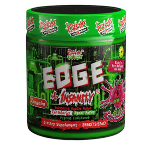 Psycho Pharma Edge of Insanity 25 Servings in the Ricky's Rotund Raspberry flavor