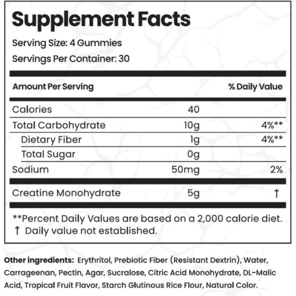  Smash Creatine Gummies 30 Servings 