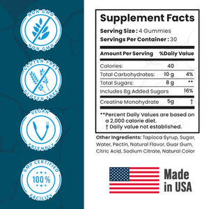  Smash Creatine Gummies 30 Servings 