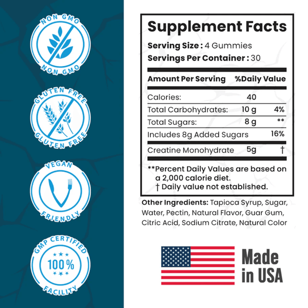  Smash Creatine Gummies 30 Servings 