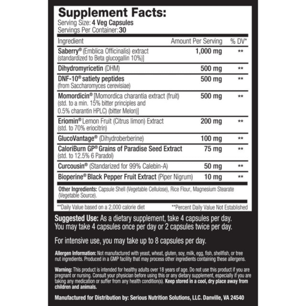 Serious Nutrition Solutions SNS Lean GLP 120 Capsules 