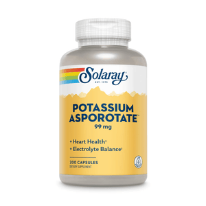  Solaray POTASSIUM ASPORO 99mg 200 Capsules 