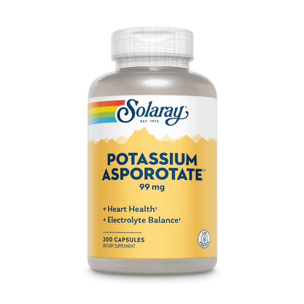  Solaray POTASSIUM ASPORO 99mg 200 Capsules 