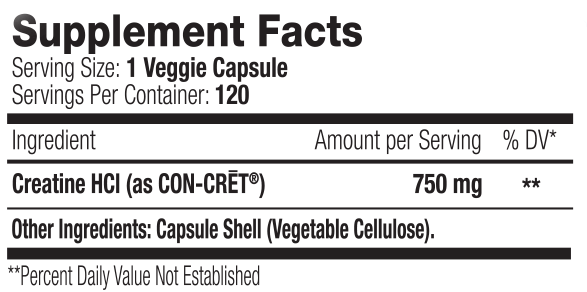  Serious Nutrition Solutions Creatine HCL 120 Capsules 