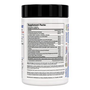 Serious Nutrition Solutions (SNS) supplement facts label
