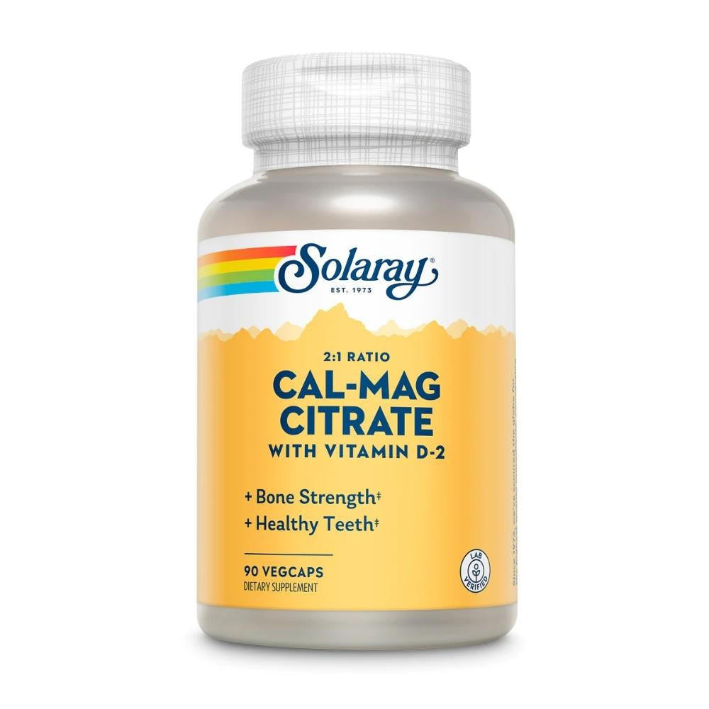  Solaray CAL-MAG CITRATE & Vitamin D2 90 Capsules 