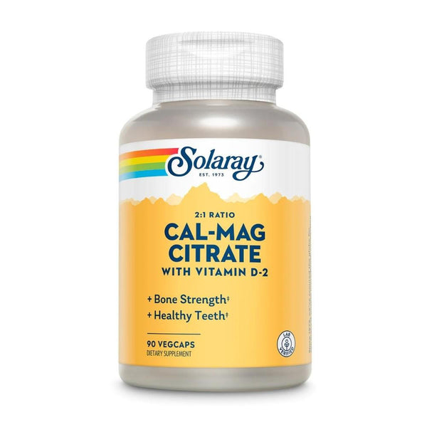  Solaray CAL-MAG CITRATE & Vitamin D2 90 Capsules 