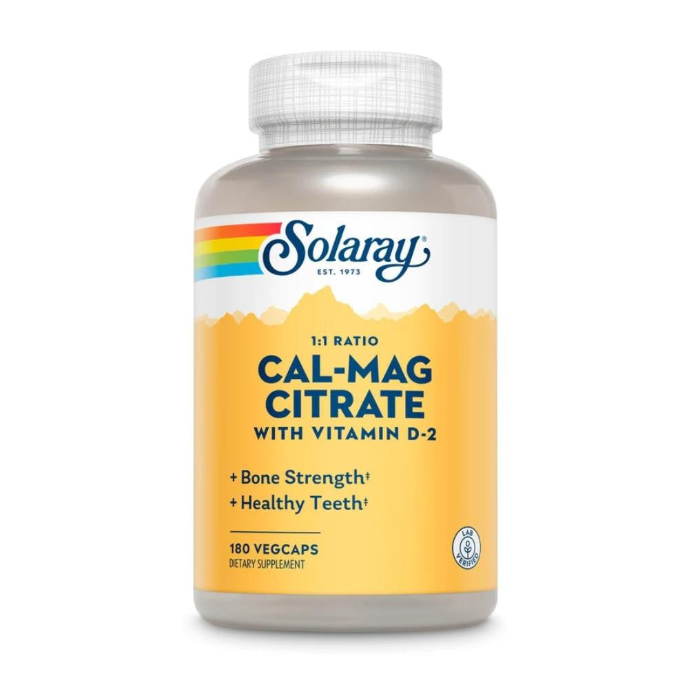  Solaray CAL-MAG Citrate & Vitamin D2 1:1 180 Capsules 