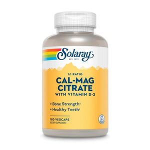  Solaray CAL-MAG Citrate & Vitamin D2 1:1 180 Capsules 